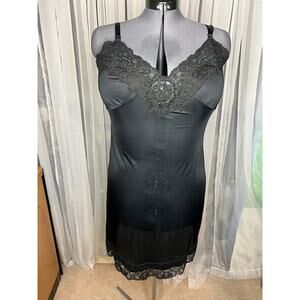 slip dress black lace bust knee